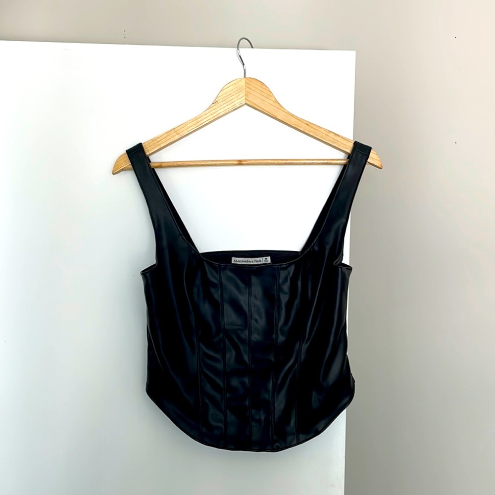 WORN ONCE A&F vegan leather corset top